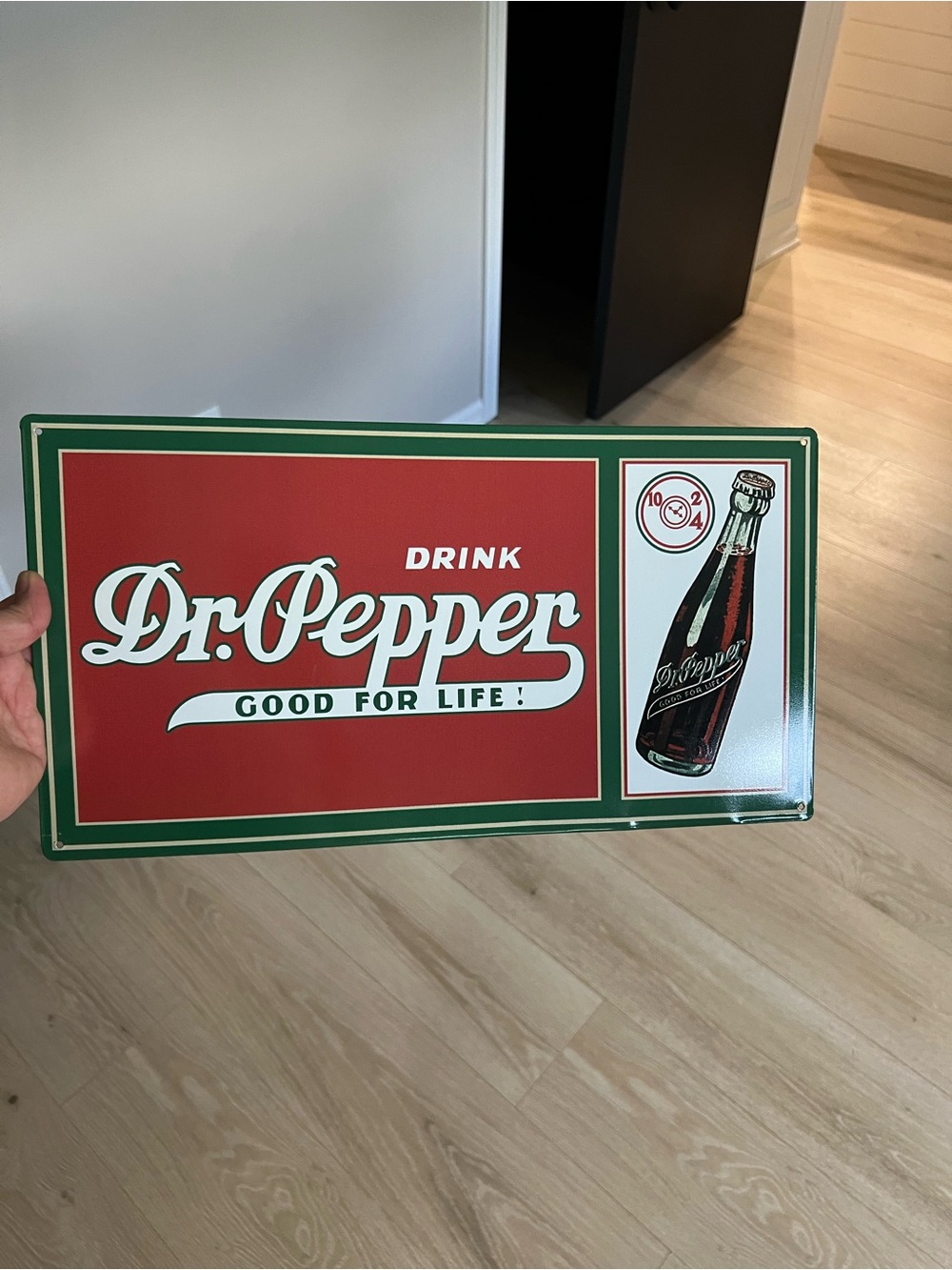 Dr Pepper Vintage Style Metal Sign - Red & Green